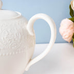 Serena White Truffle Floral Textured Teapot 1000 ml Nestasia