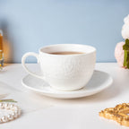 Serena White Truffle Cup and Saucer Set Nestasia