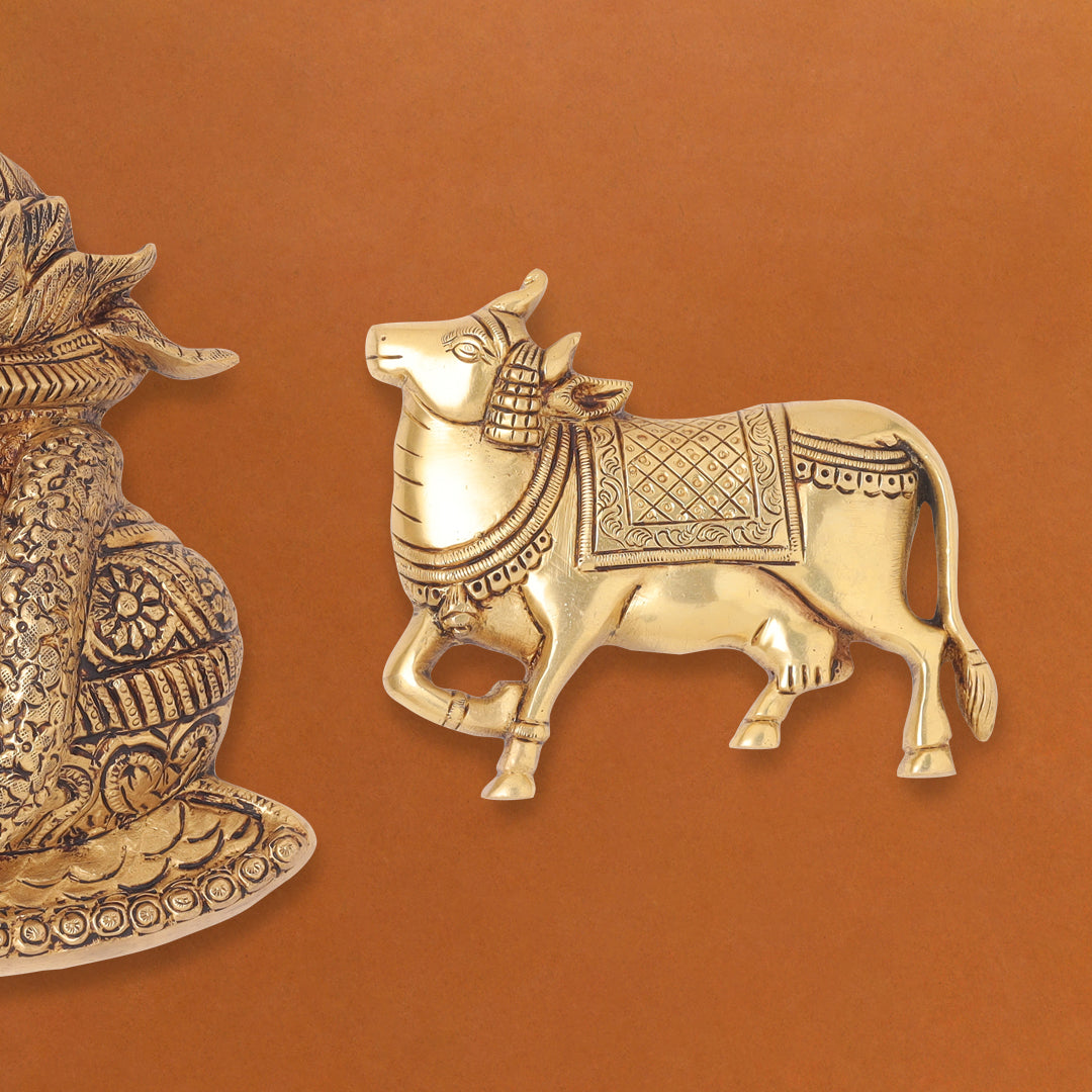 Brass Mangal Kalash With Cow Wall Hanging Vedansh Craft