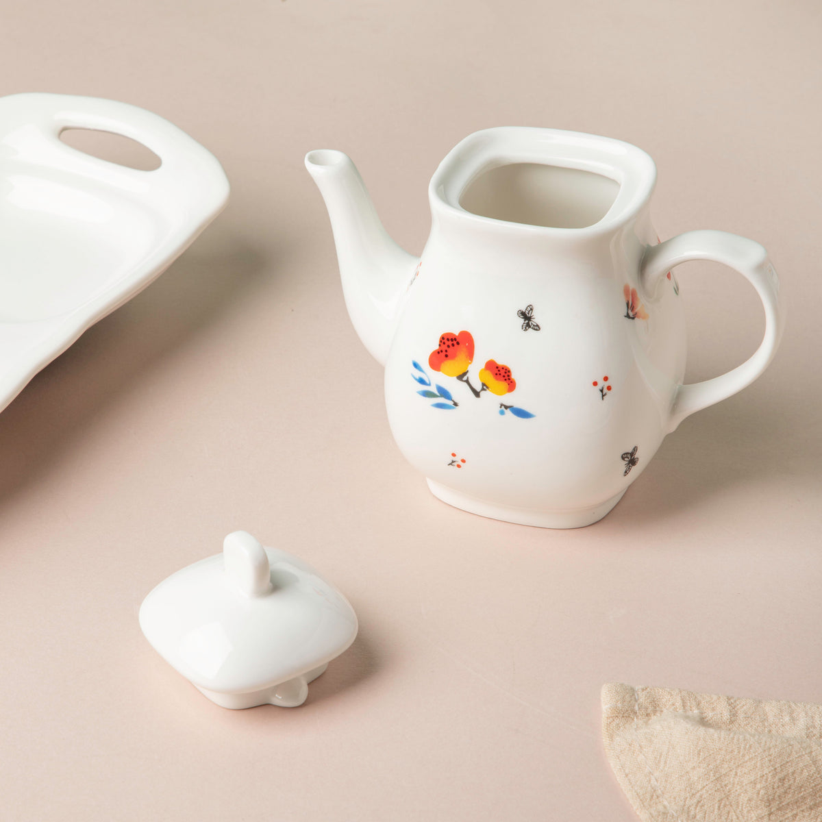 Floral Condiment Kettle Set Of 3 Nestasia