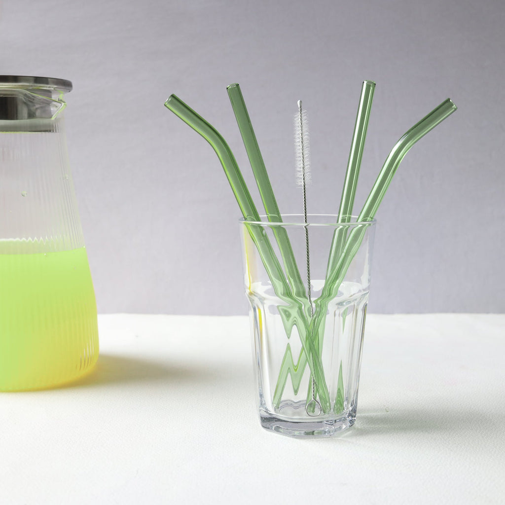 Glass Drinking Straw Set of 4 Nestasia