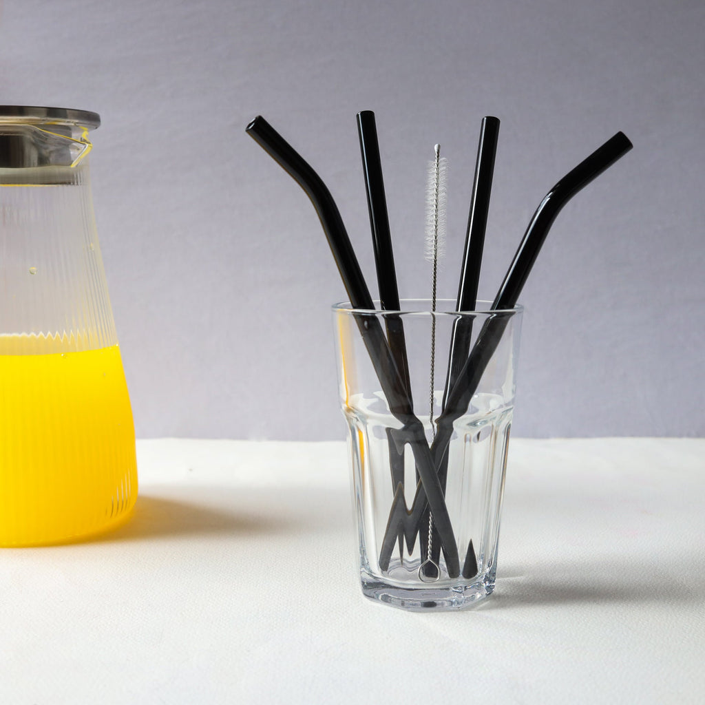Reusable Glass Straw Set of 4 Nestasia