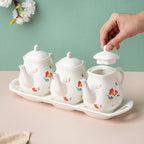 Floral Condiment Kettle Set Of 3 Nestasia