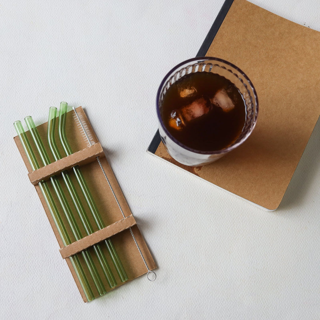 Glass Drinking Straw Set of 4 Nestasia
