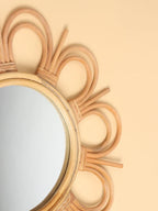 Natural Rattan Framed Mirror for Living Room, Bedroom, and Entryway