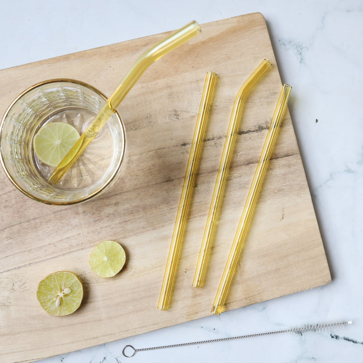 Glass Drinking Straw Set of 4 Nestasia
