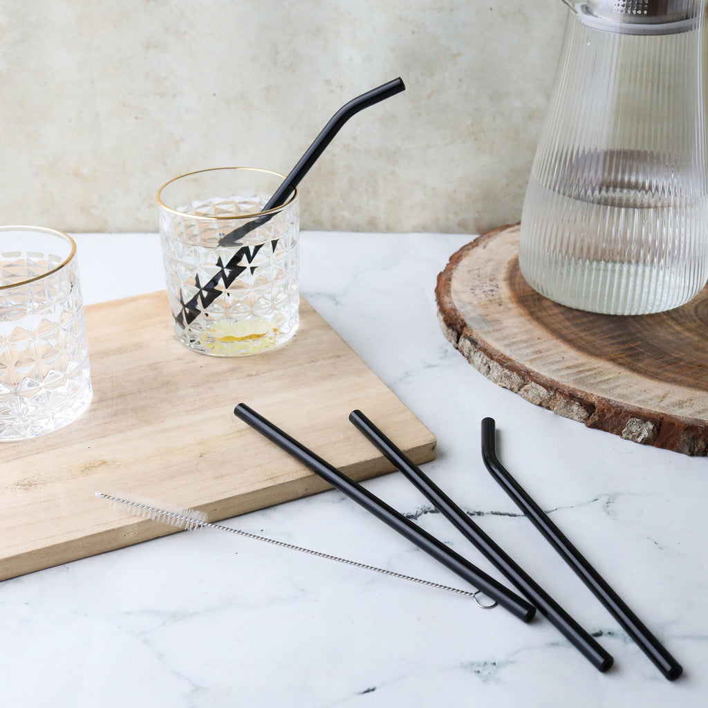 Reusable Glass Straw Set of 4 Nestasia