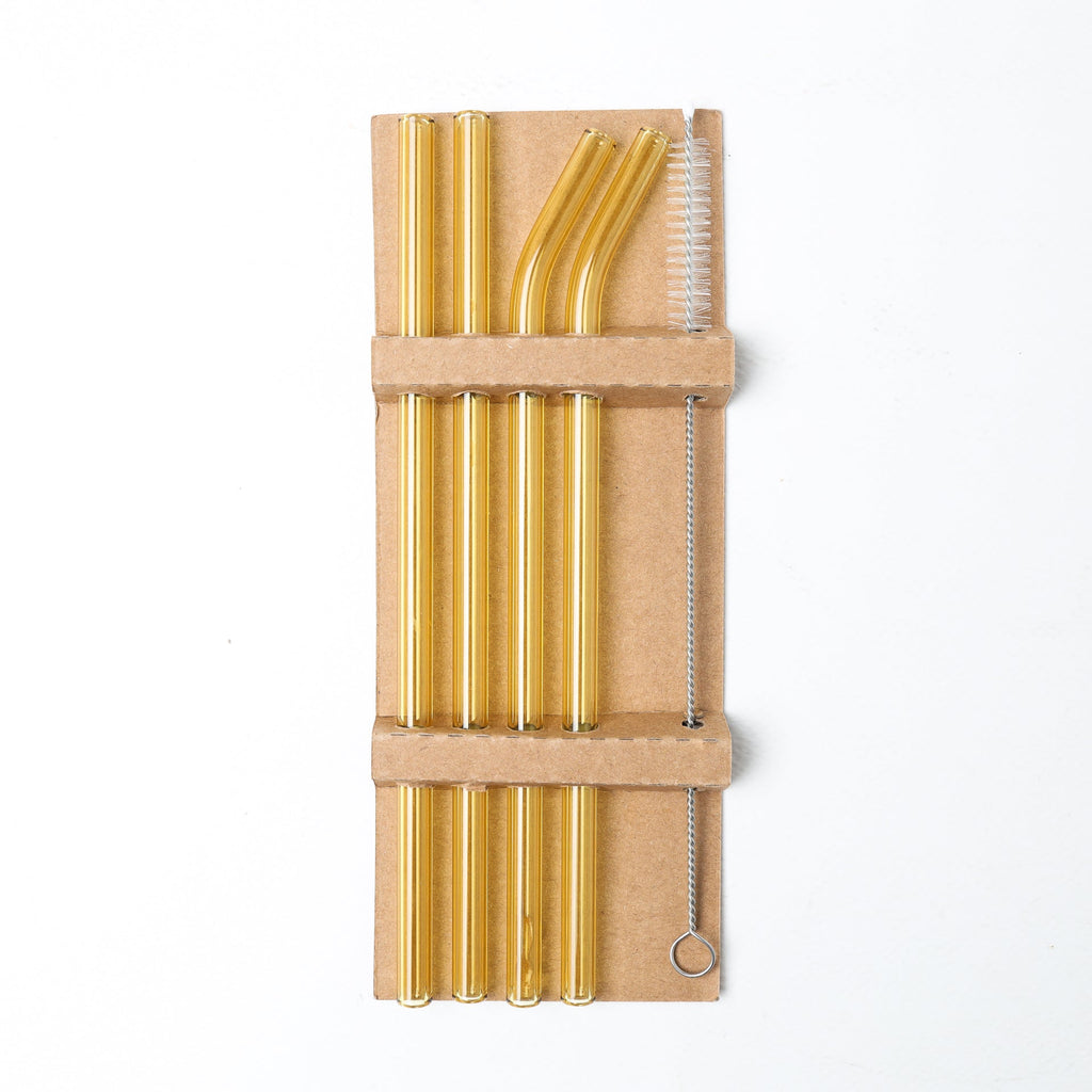 Glass Drinking Straw Set of 4 Nestasia