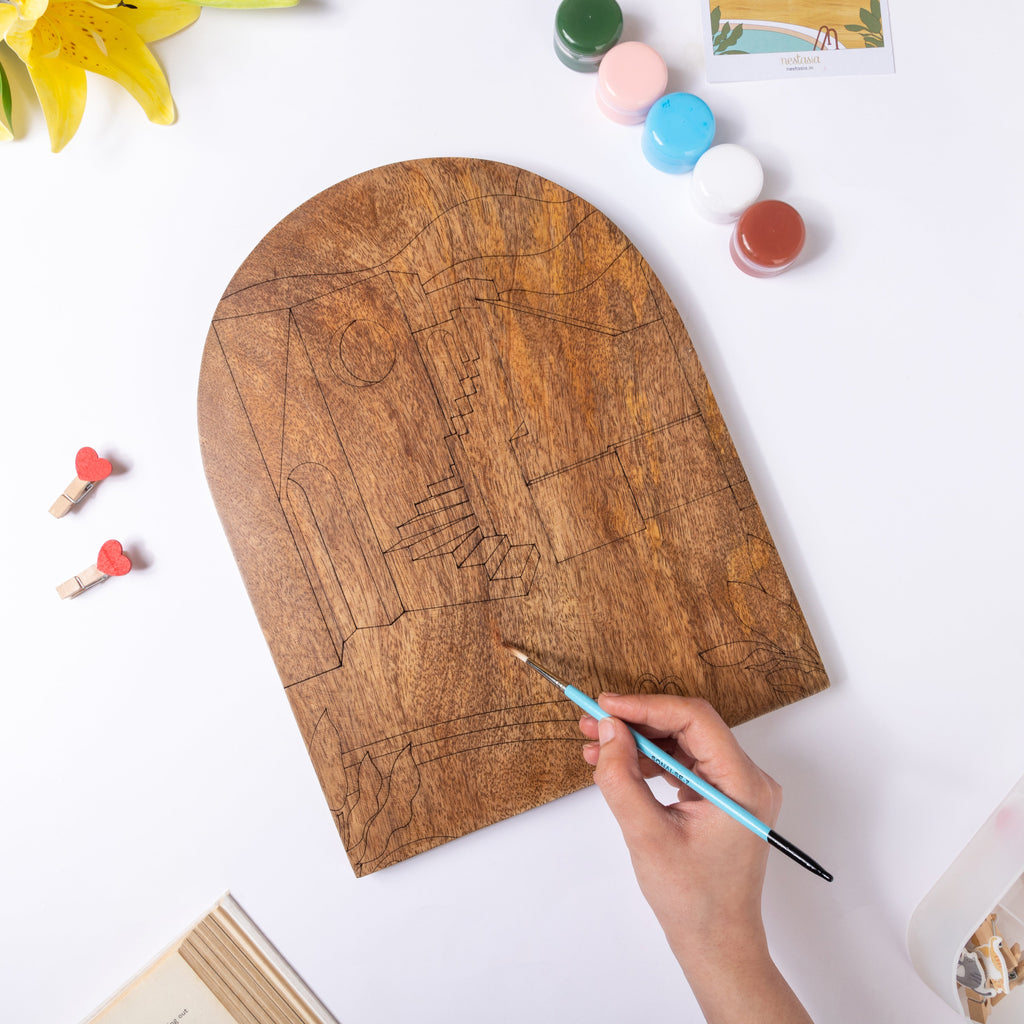 Modern Poolside Wooden DIY Paint Kit 13x10 Inch Nestasia