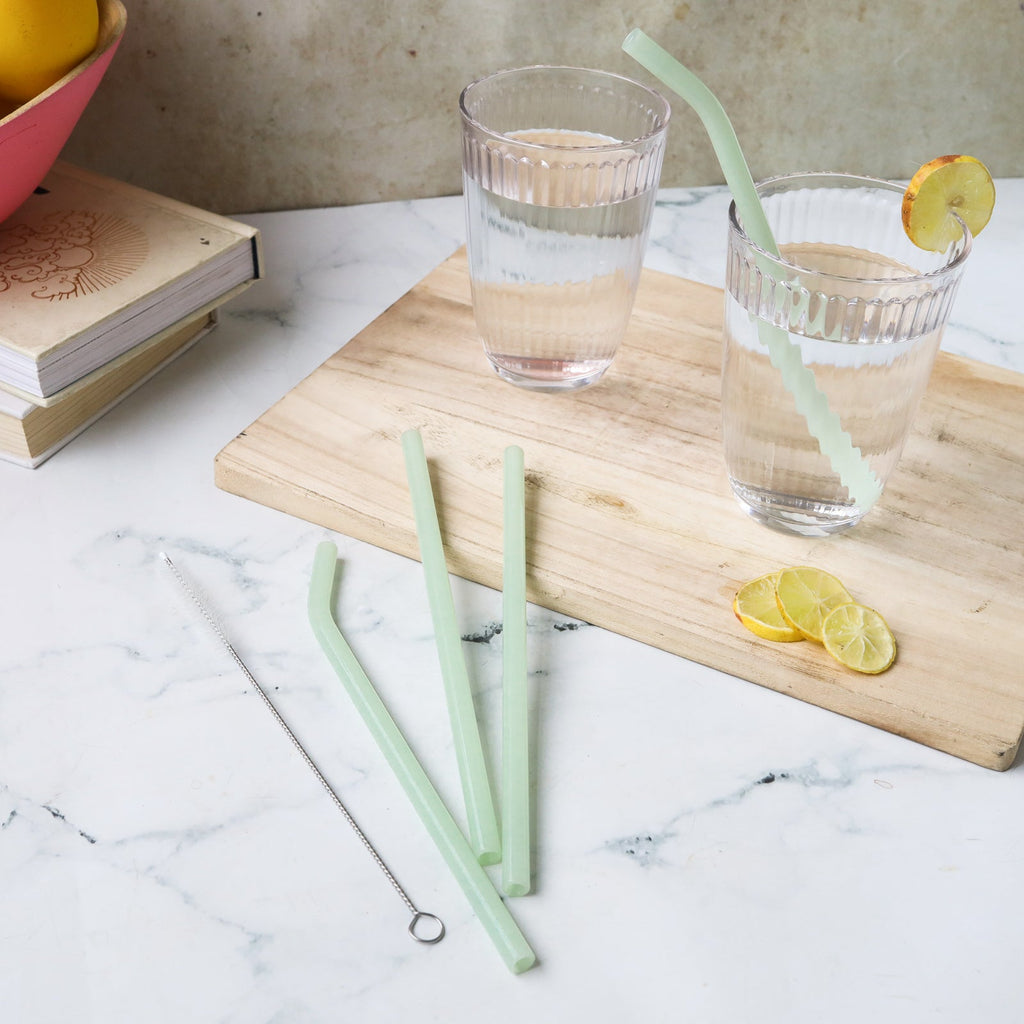 Glass Straw Set of 4 Nestasia