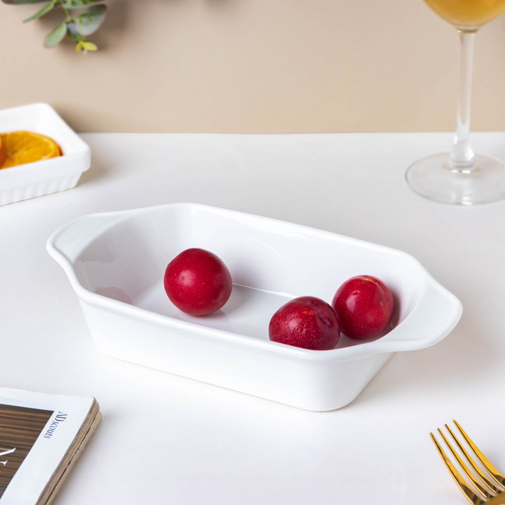 Serena Lily White Plate For Baking Nestasia