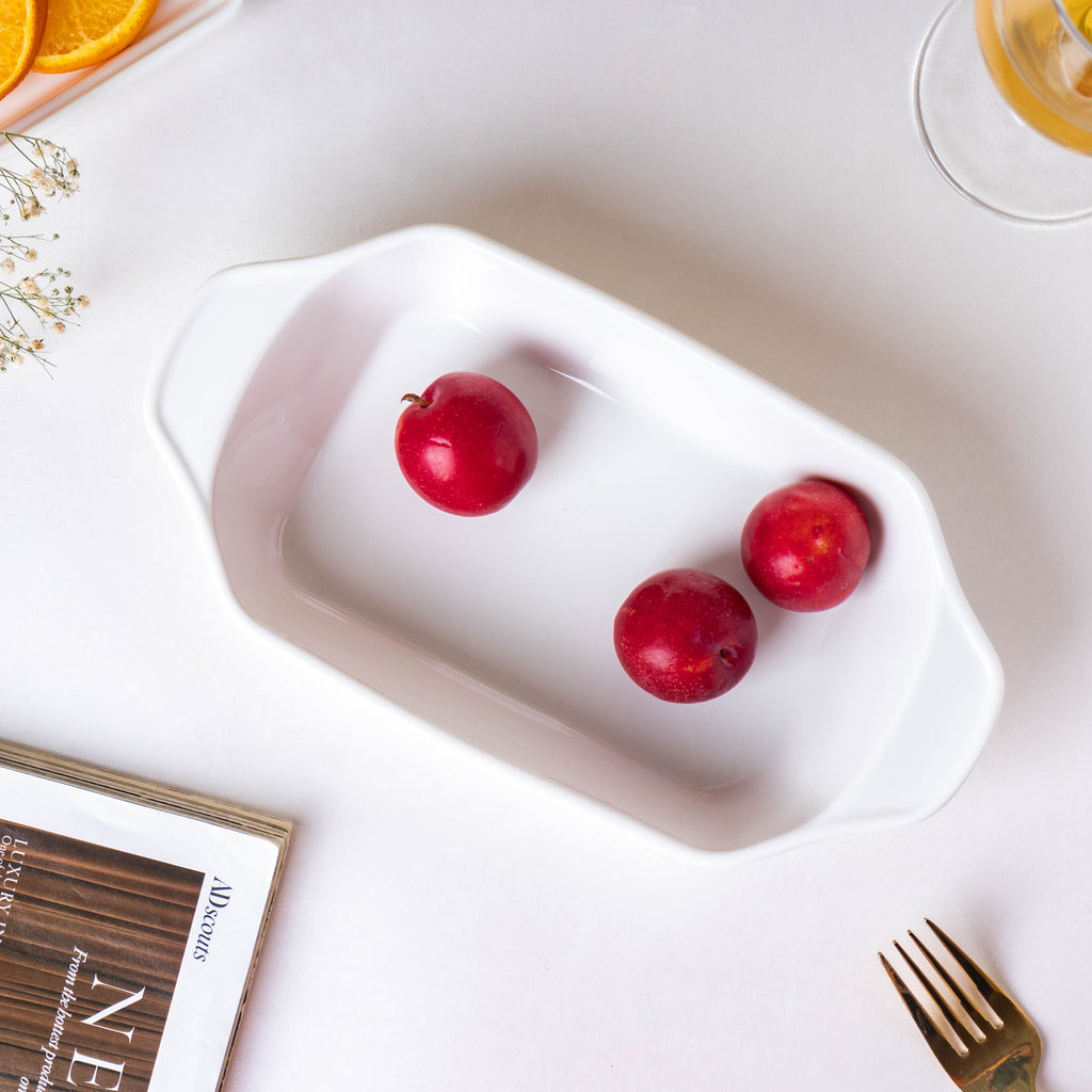 Serena Lily White Plate For Baking Nestasia