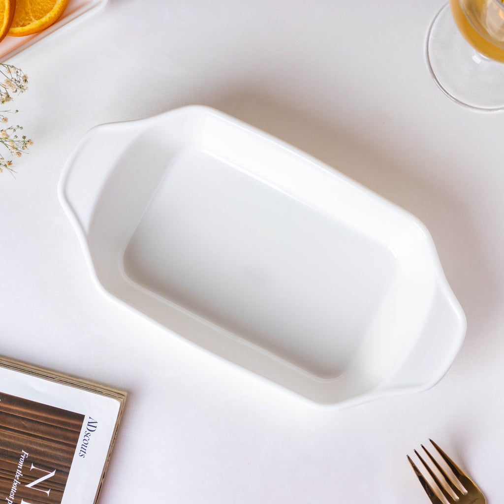 Serena Lily White Plate For Baking Nestasia