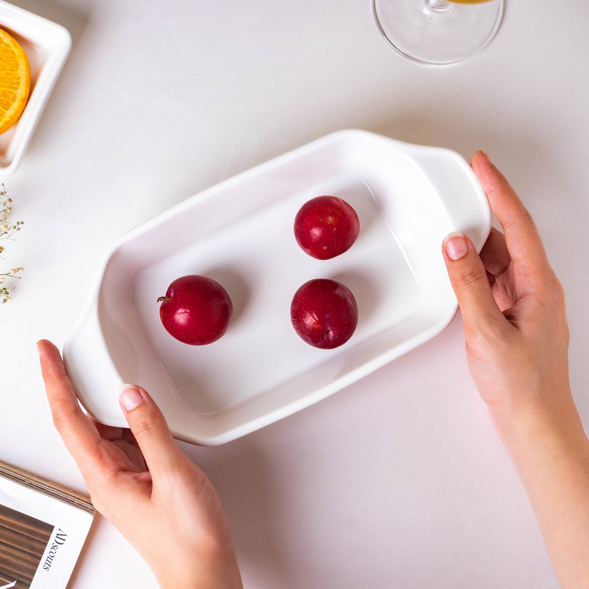 Serena Lily White Plate For Baking Nestasia