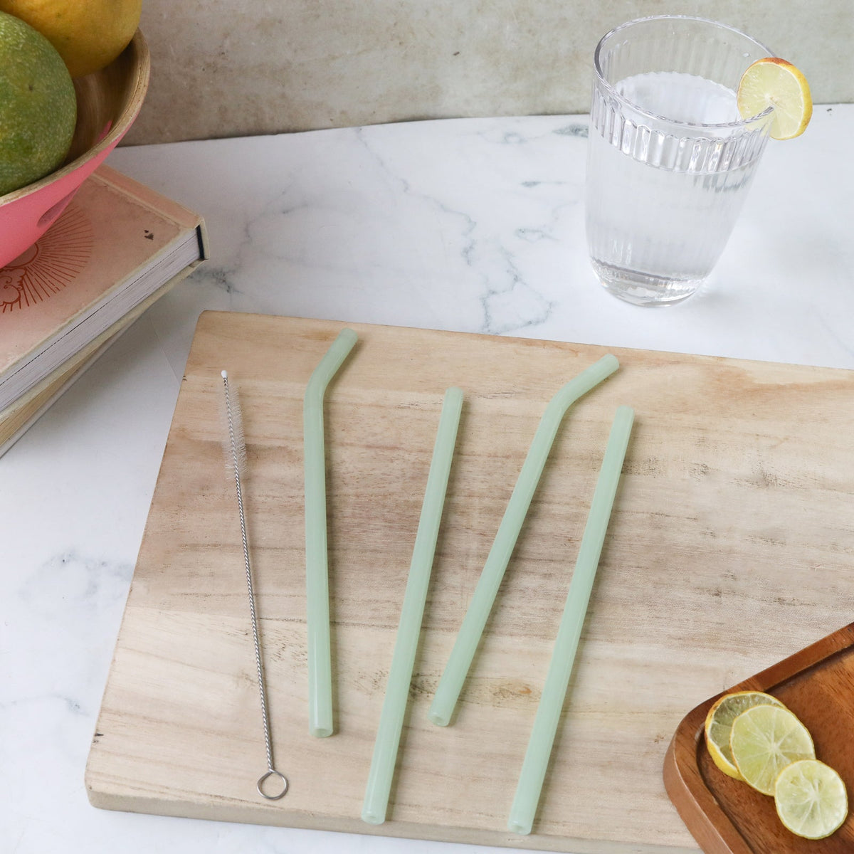 Glass Straw Set of 4 Nestasia
