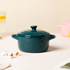 Mini Bowl With Lid And Handle Green 220ml Nestasia
