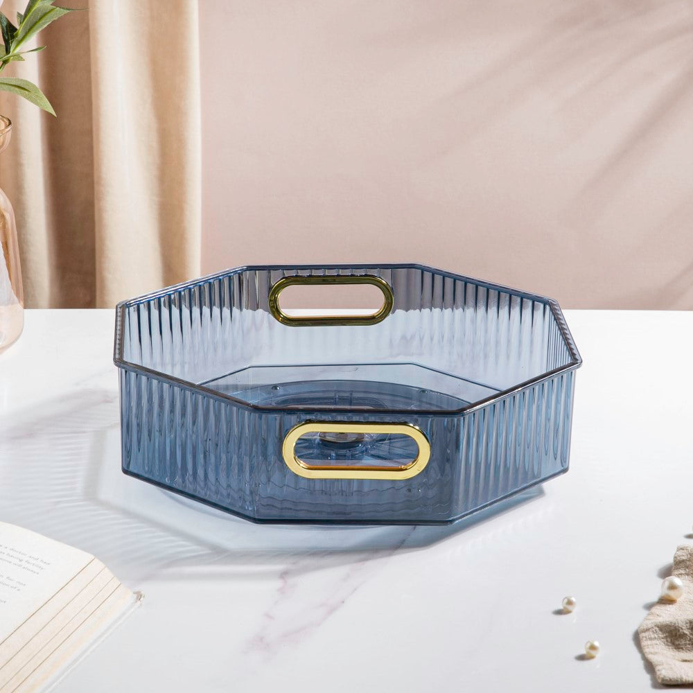 Serafina Octagon Rotating Tray Blue 10 Inch Nestasia