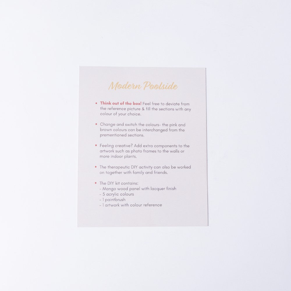 Modern Poolside Wooden DIY Paint Kit 13x10 Inch Nestasia