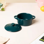 Mini Bowl With Lid And Handle Green 220ml Nestasia