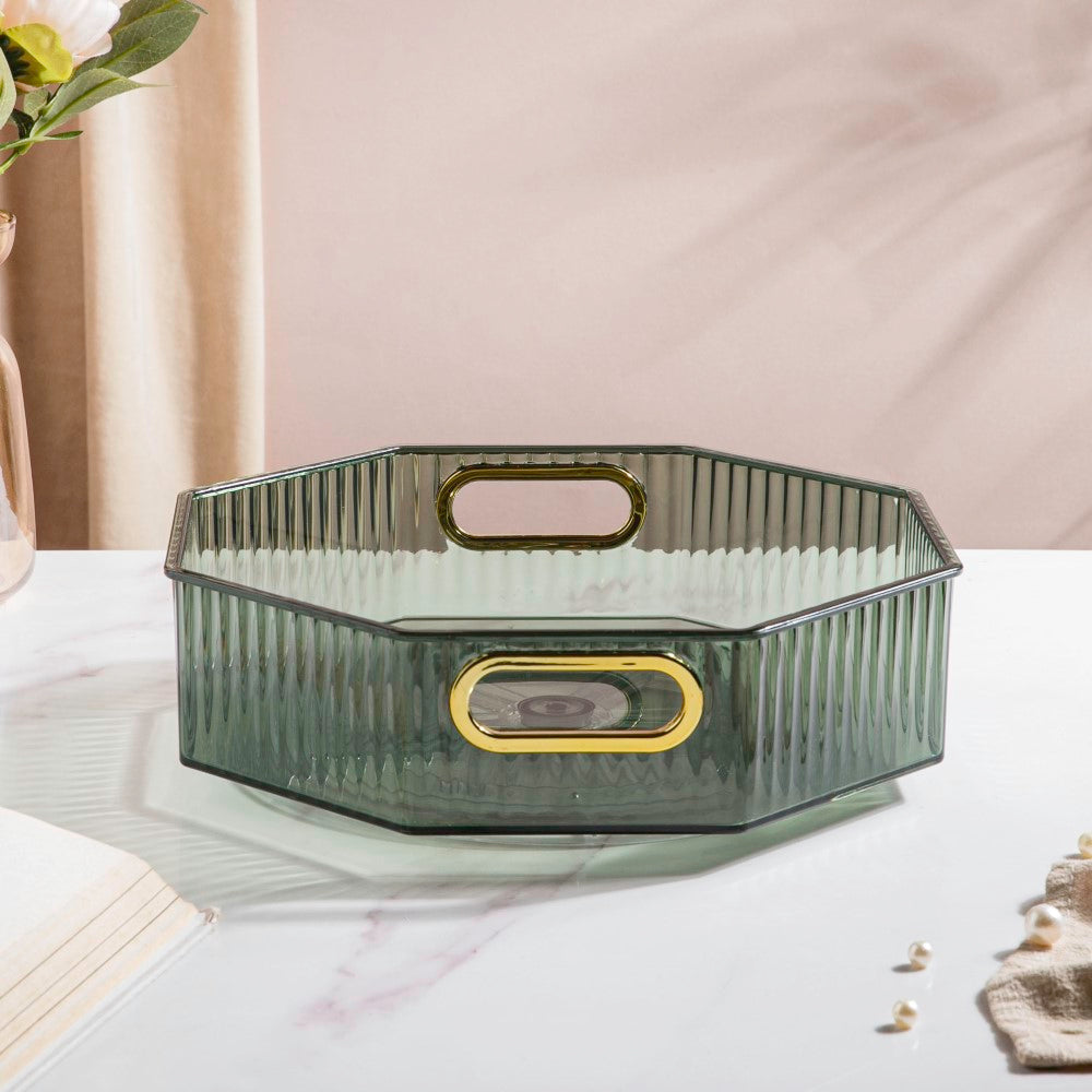 Serafina Octagon Rotating Tray Green 10 Inch Nestasia