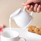 Serena White Truffle Milk Pot With Handle Large 200 ml Nestasia
