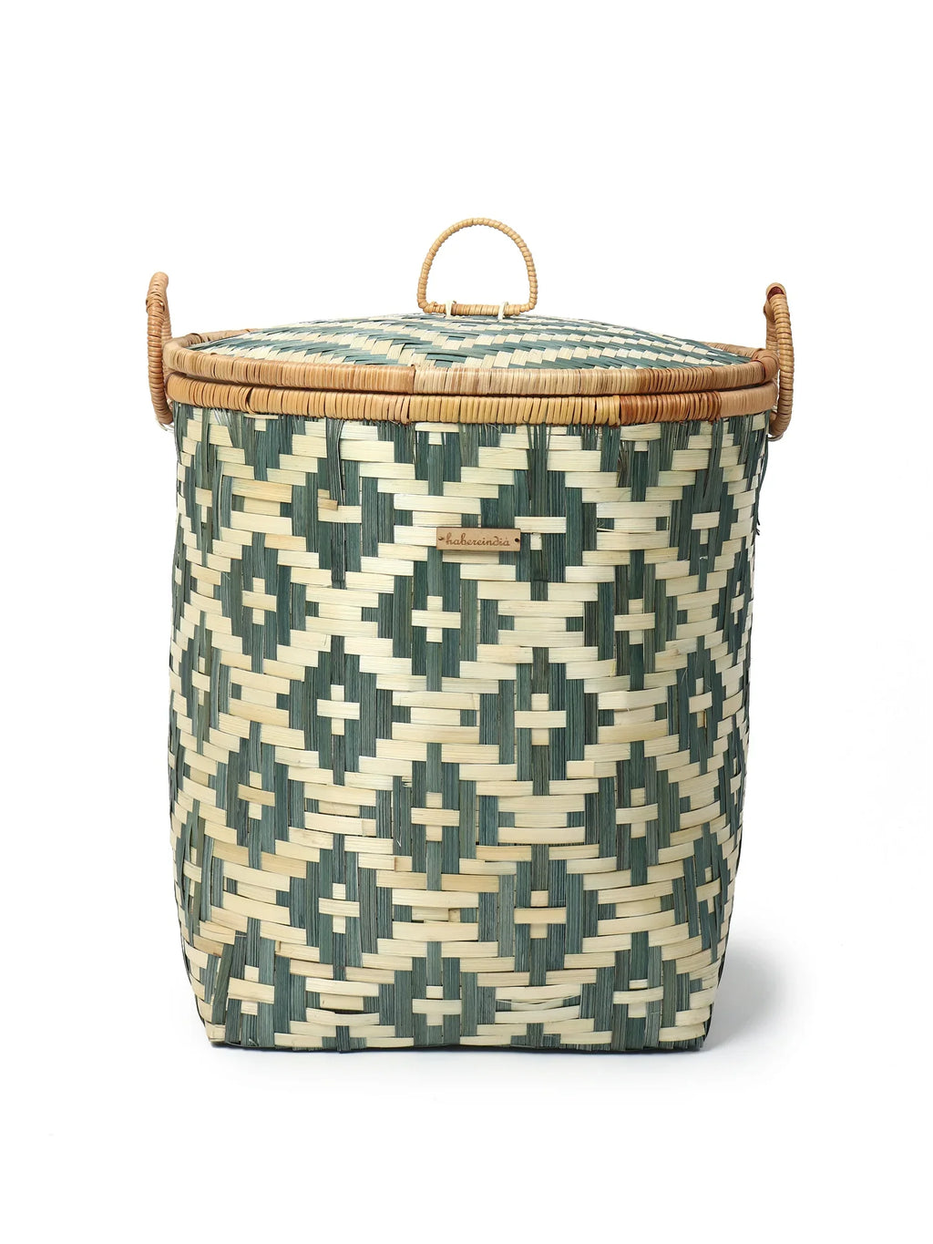 Natural Bamboo Storage Basket with Lid for Bathroom, Bedroom, and Laundry Use