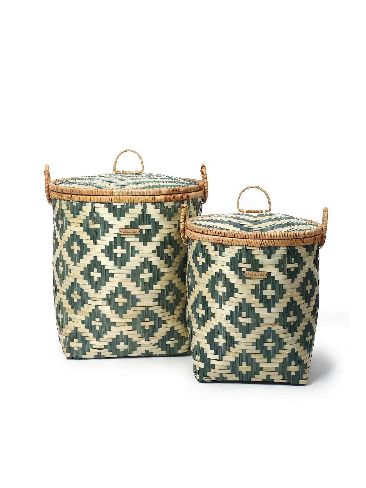 Natural Bamboo Storage Basket with Lid for Bathroom, Bedroom, and Laundry Use