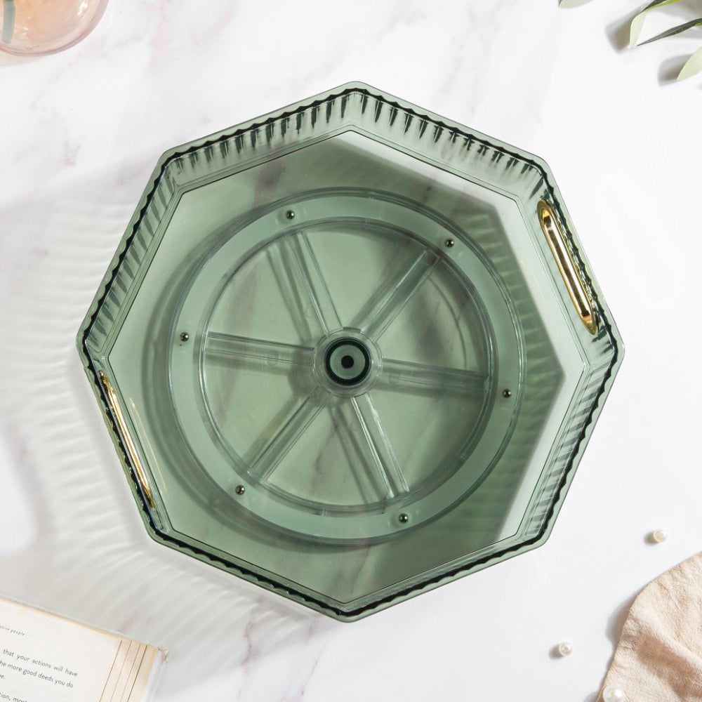 Serafina Octagon Rotating Tray Green 10 Inch Nestasia