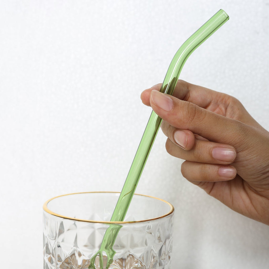 Glass Drinking Straw Set of 4 Nestasia