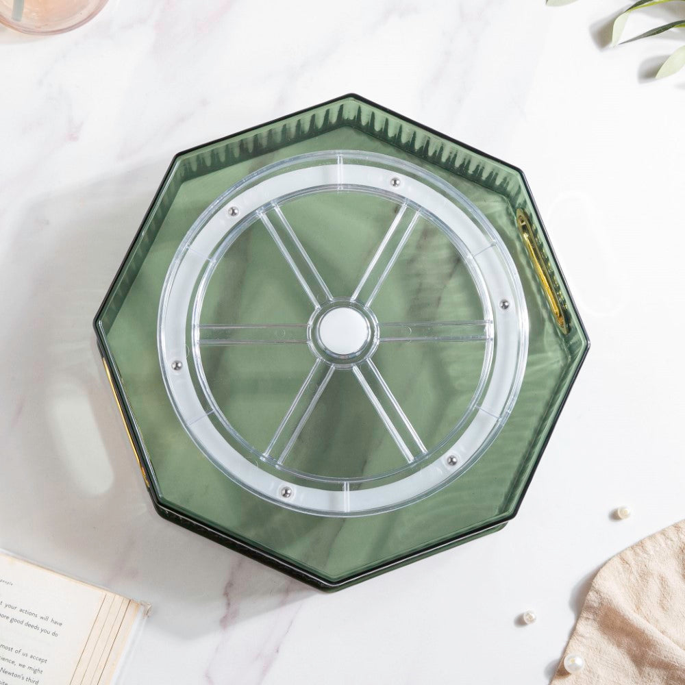 Serafina Octagon Rotating Tray Green 10 Inch Nestasia