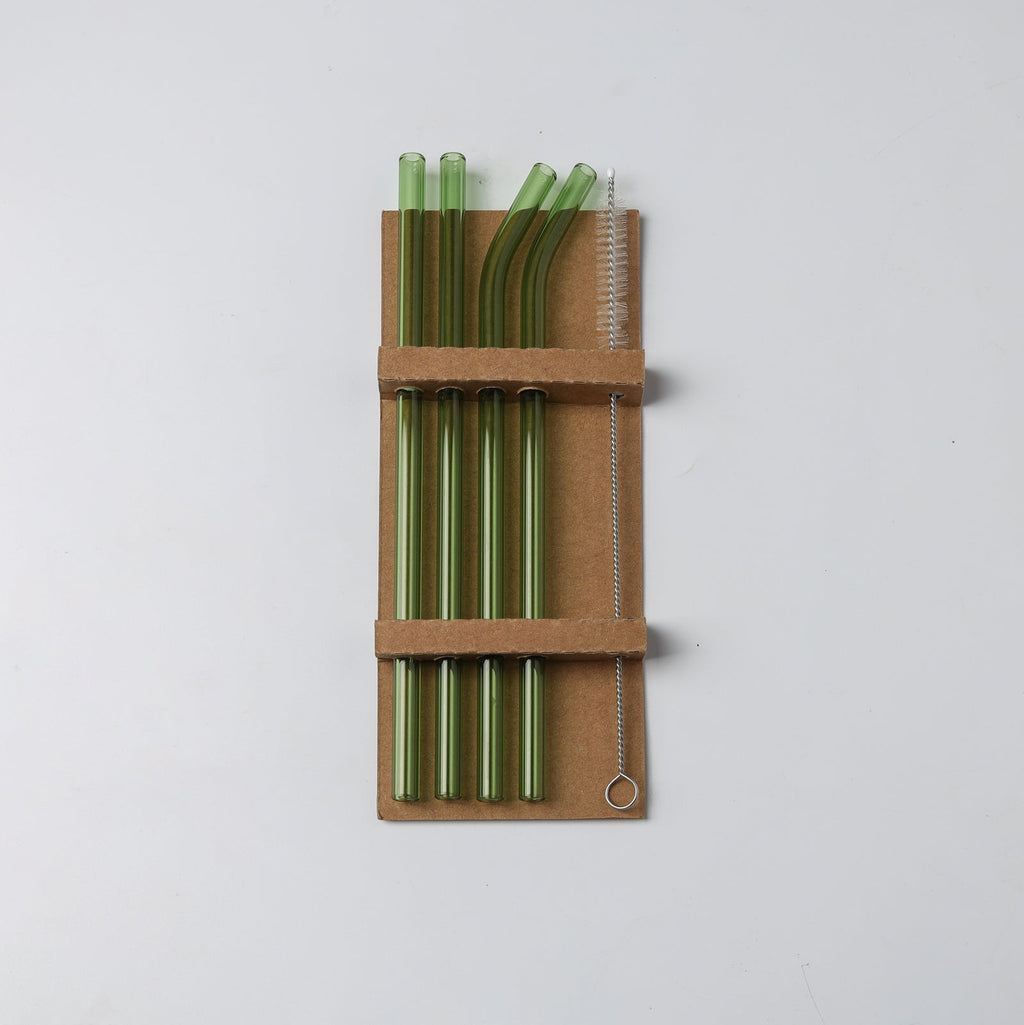 Glass Drinking Straw Set of 4 Nestasia