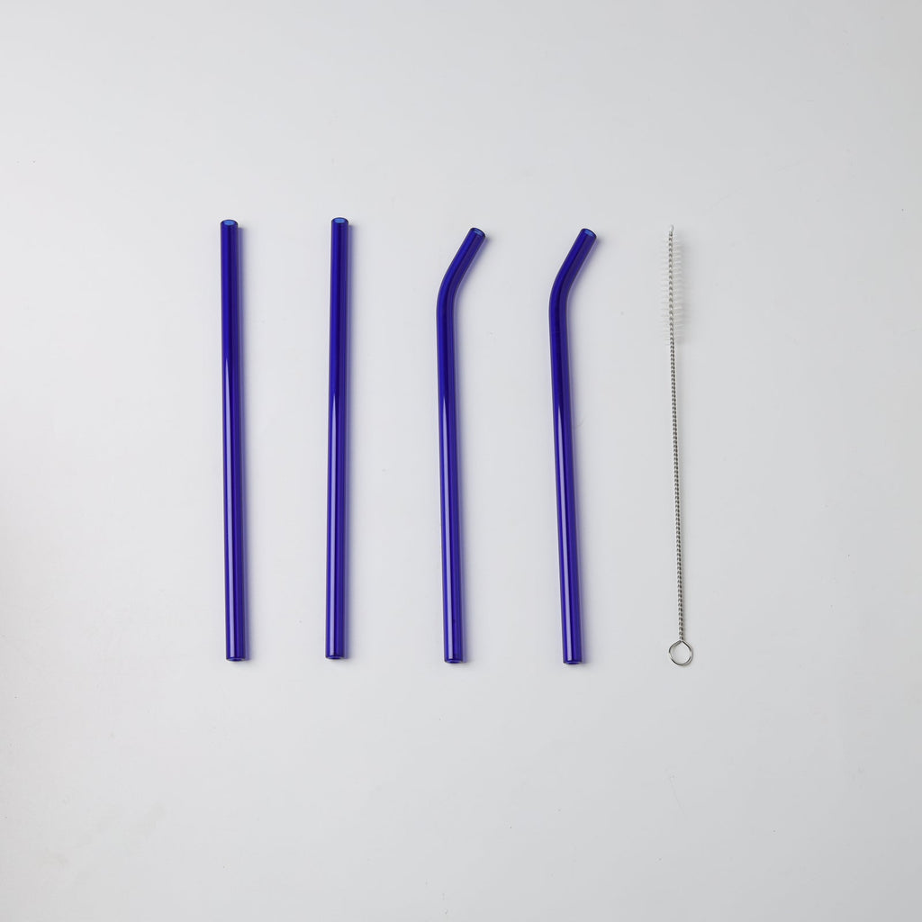 Glass Drinking Straw Set of 4 Nestasia
