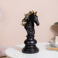 Knight Horse Chess Piece Decor Black 10 Inch Nestasia