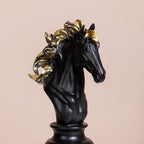 Knight Horse Chess Piece Decor Black 10 Inch Nestasia