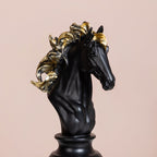 Knight Horse Chess Piece Decor Black 10 Inch Nestasia