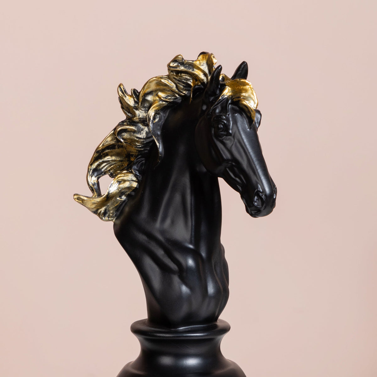 Knight Horse Chess Piece Decor Black 10 Inch Nestasia