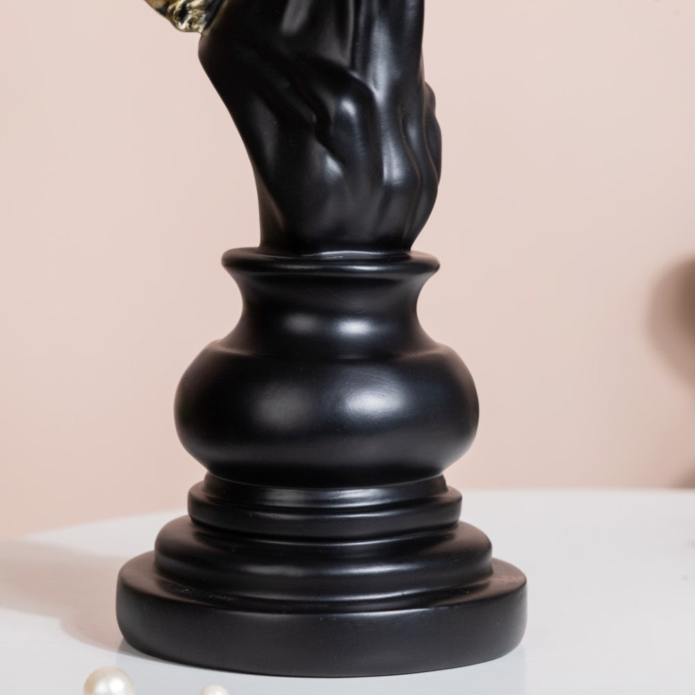 Knight Horse Chess Piece Decor Black 10 Inch Nestasia