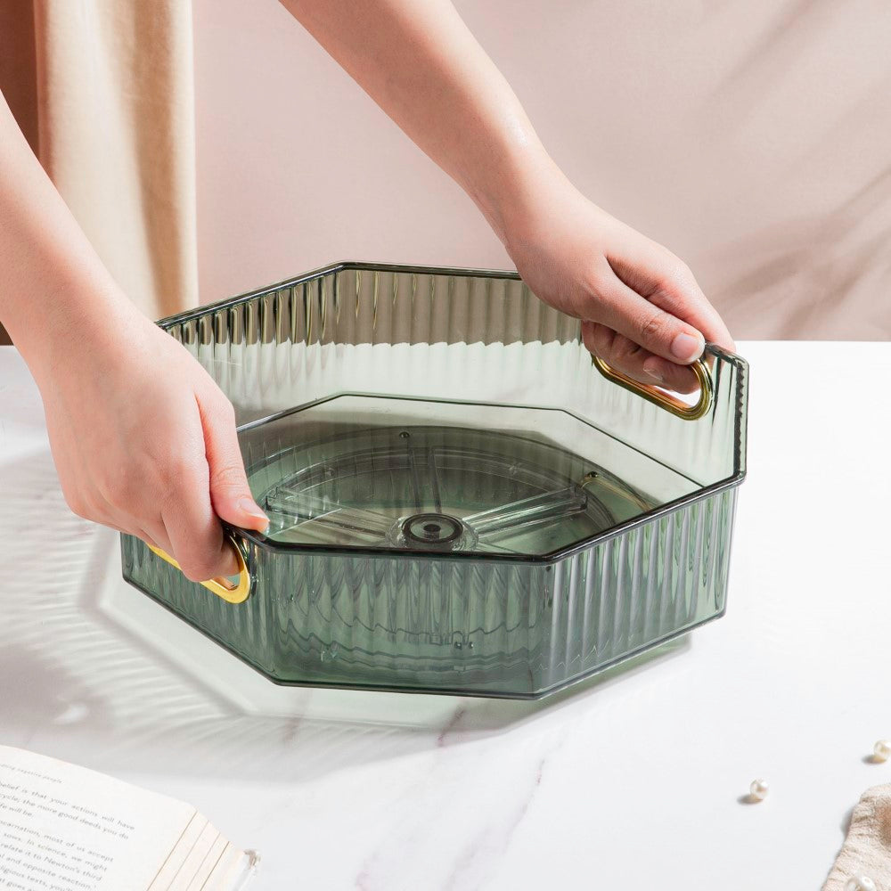 Serafina Octagon Rotating Tray Green 10 Inch Nestasia