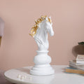 Knight Horse Chess Piece Decor White 10 Inch Nestasia
