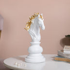 Knight Horse Chess Piece Decor White 10 Inch Nestasia