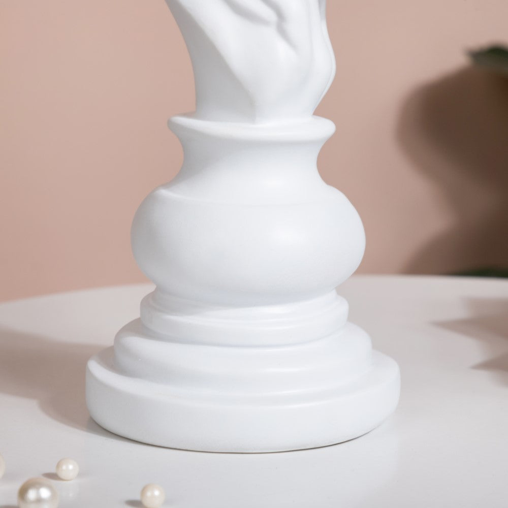 Knight Horse Chess Piece Decor White 10 Inch Nestasia