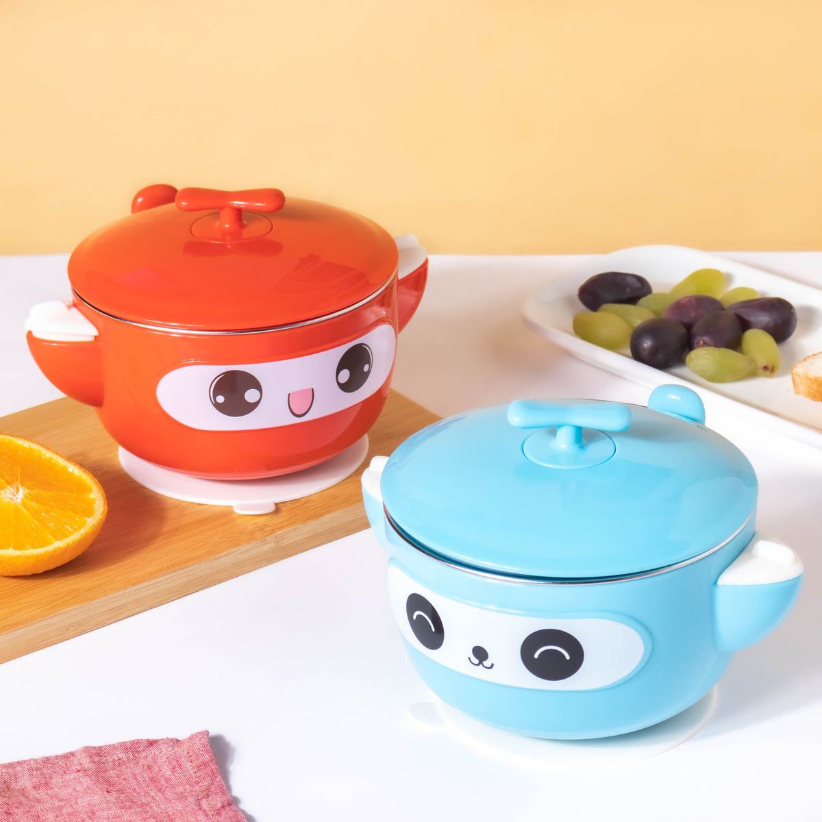 Tellytubby Stay Warm Steel Bowl With Suction Base Blue 300 ml Nestasia