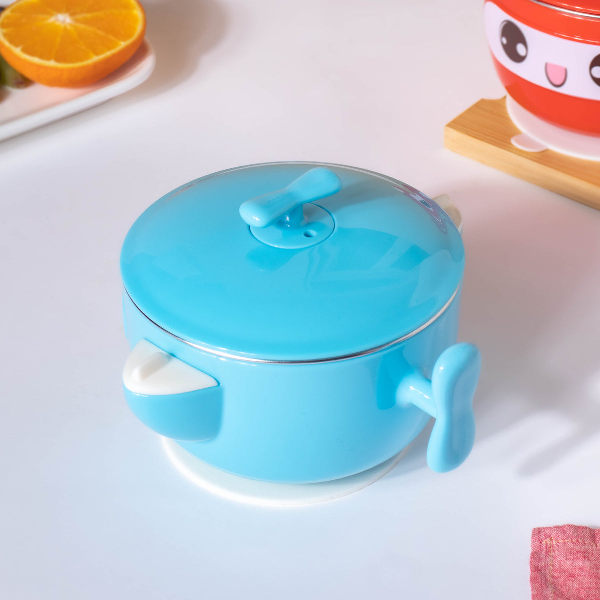 Tellytubby Stay Warm Steel Bowl With Suction Base Blue 300 ml Nestasia