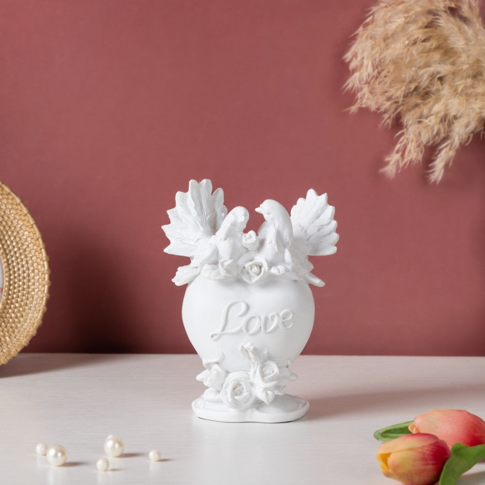 Vintage Dove Couple Showpiece White Nestasia