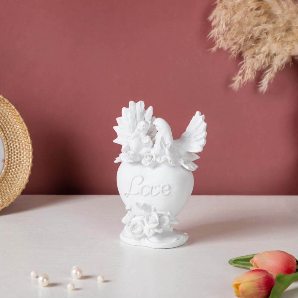Vintage Dove Couple Showpiece White Nestasia