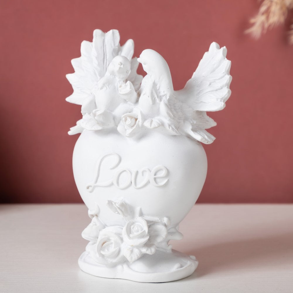 Vintage Dove Couple Showpiece White Nestasia