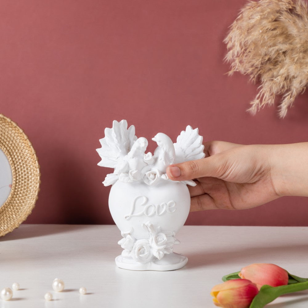 Vintage Dove Couple Showpiece White Nestasia