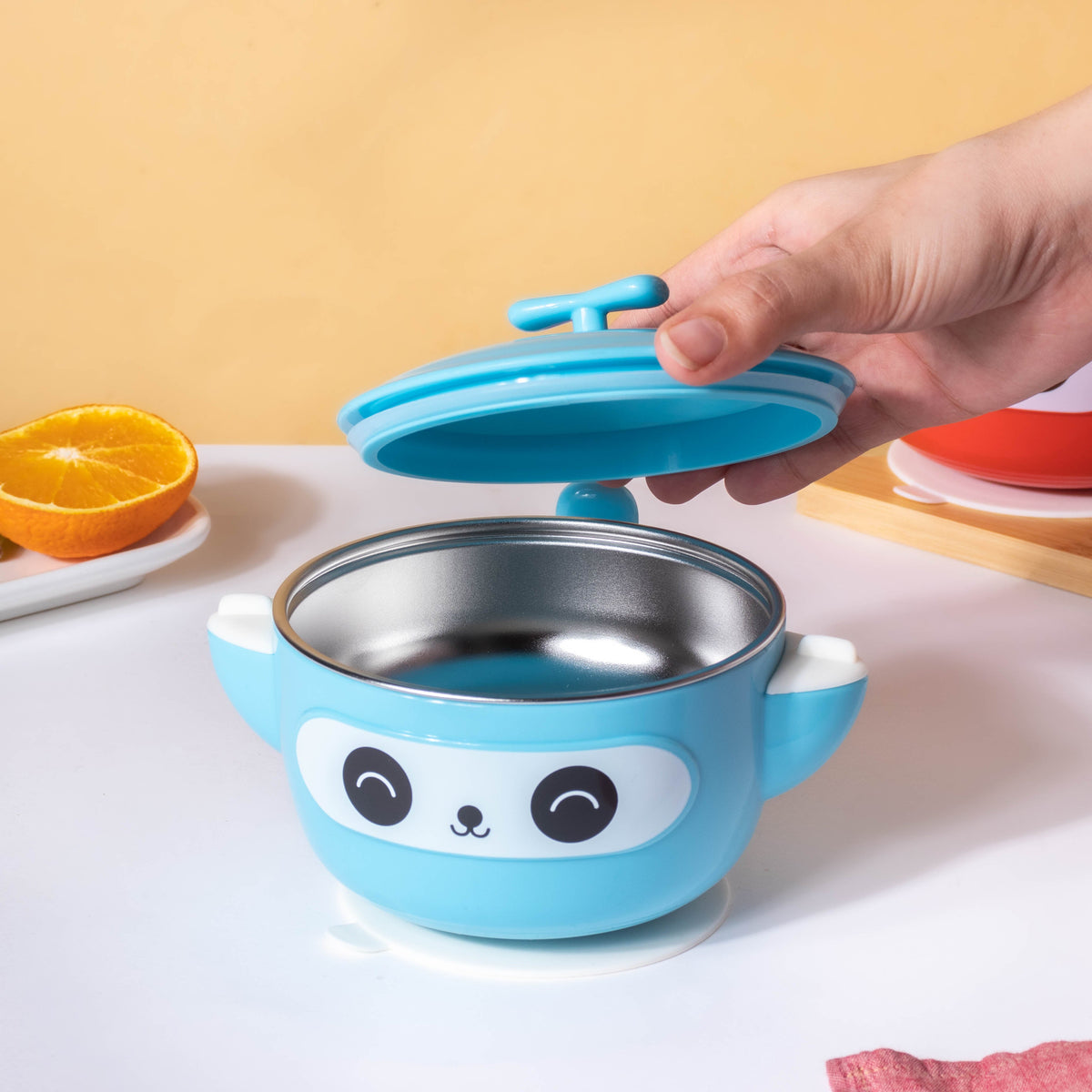 Tellytubby Stay Warm Steel Bowl With Suction Base Blue 300 ml Nestasia
