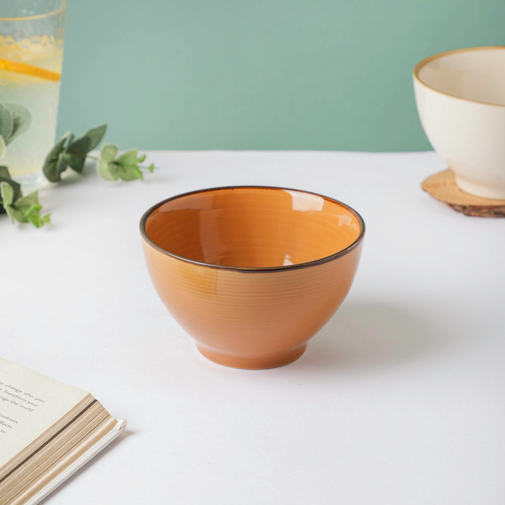 Adora Rimmed Glossy Soup Bowl Orange 550ml Nestasia