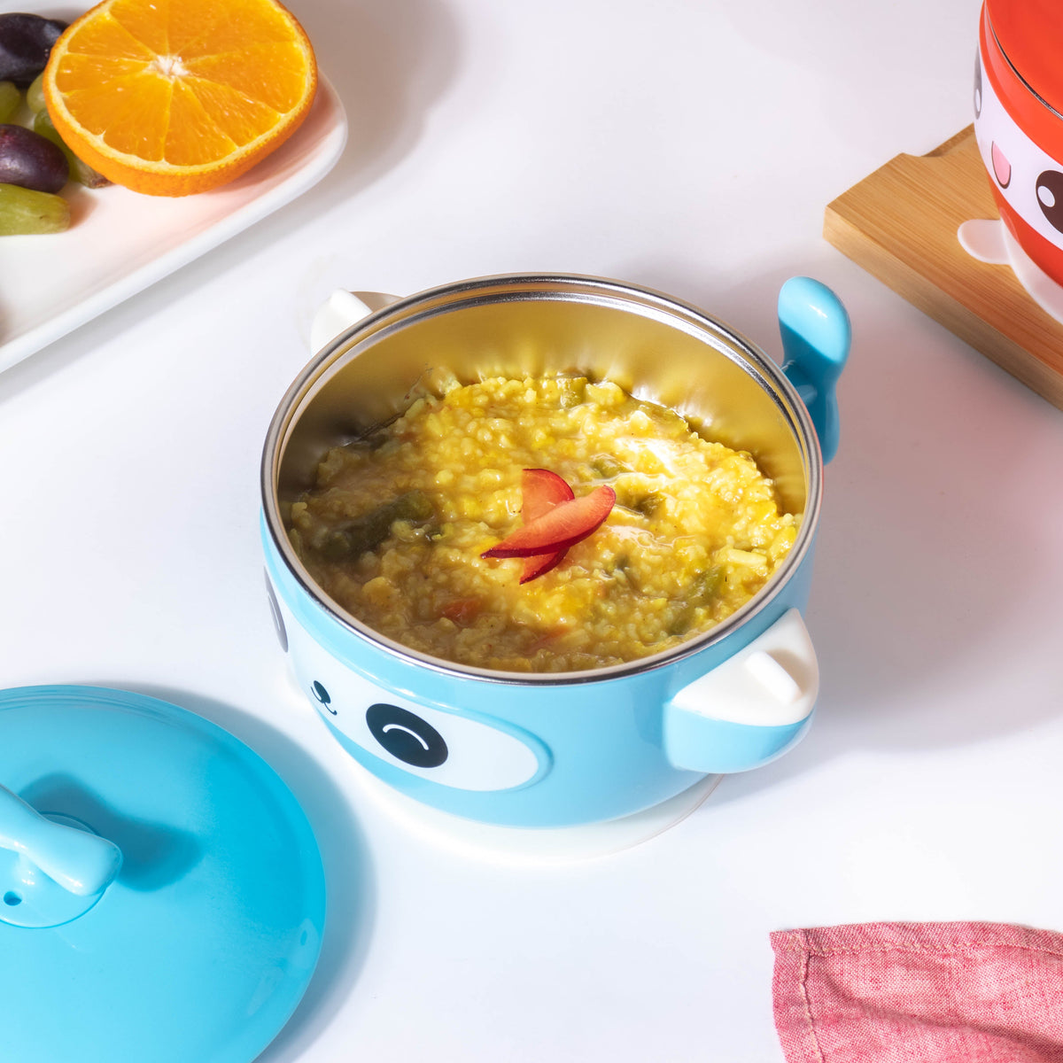 Tellytubby Stay Warm Steel Bowl With Suction Base Blue 300 ml Nestasia